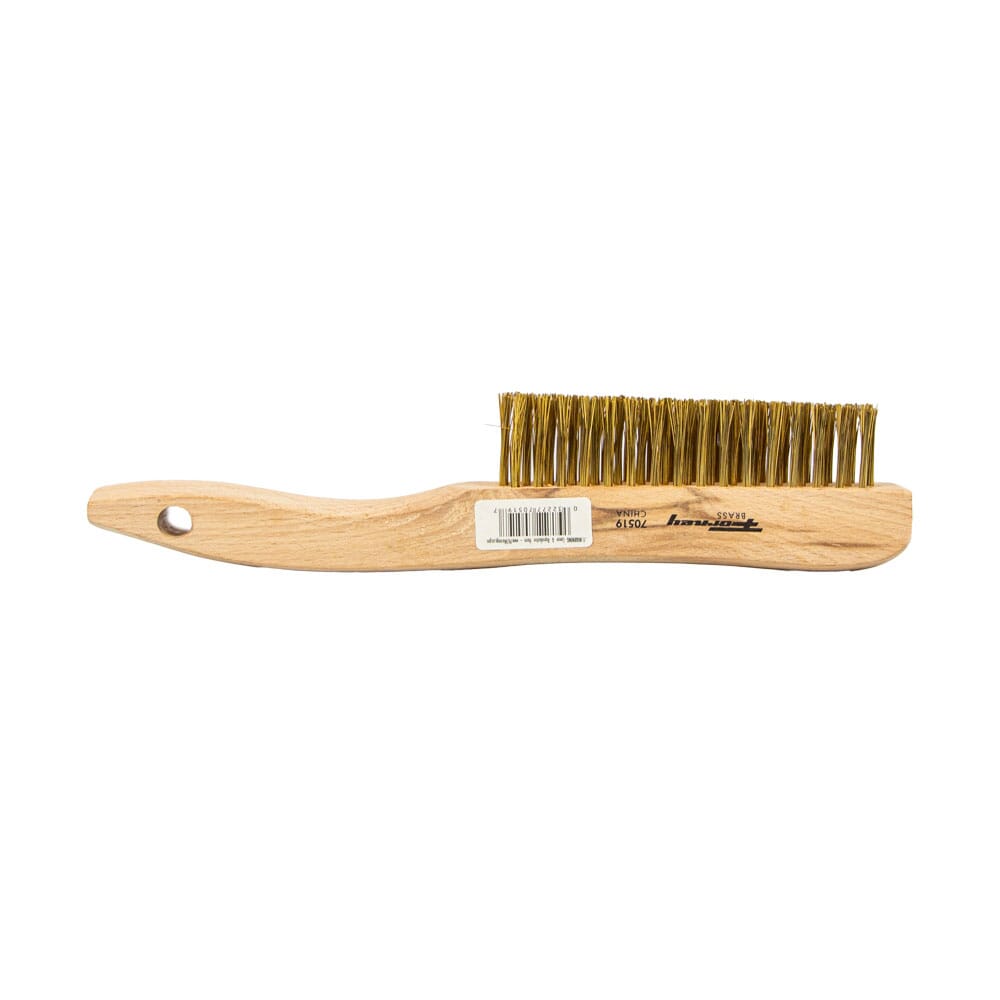 Scratch Brush with Shoe Handle, Brass, 4 x 16 Rows
